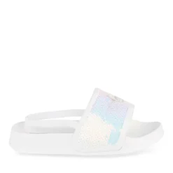 Claquettes BLANC Fille Motif Uni A Enfiler