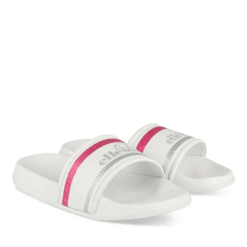 Claquettes BLANC Fille Motif Uni A Enfiler