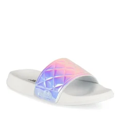 Claquettes BLANC Fille Motif Iridescent A Enfiler