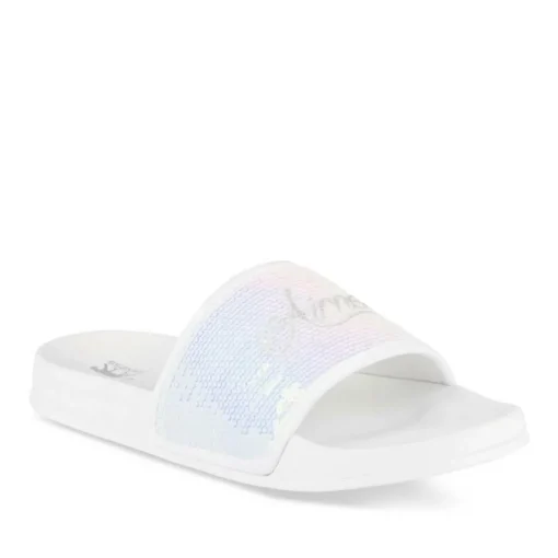 Claquettes BLANC Fille Motif Uni A Enfiler