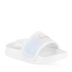 Claquettes BLANC Fille Motif Uni A Enfiler