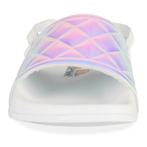 Claquettes BLANC Fille Motif Iridescent Elastique