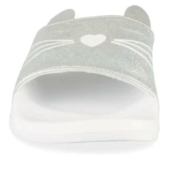 Claquettes BLANC Fille Motif Uni A Enfiler