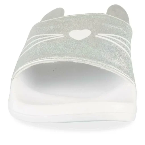 Claquettes BLANC Fille Motif Uni A Enfiler