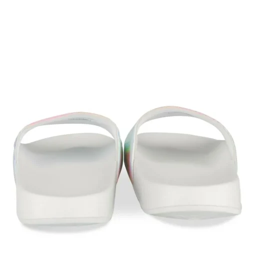 Claquettes BLANC Fille Motif Iridescent A Enfiler