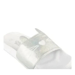 Claquettes BLANC Fille Motif Uni A Enfiler