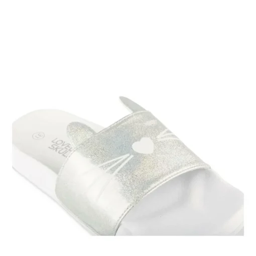 Claquettes BLANC Fille Motif Uni A Enfiler