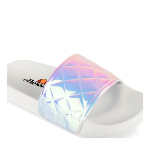 Claquettes BLANC Fille Motif Iridescent A Enfiler