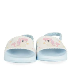 Claquettes BLEU Fille Motif Licorne A Enfiler