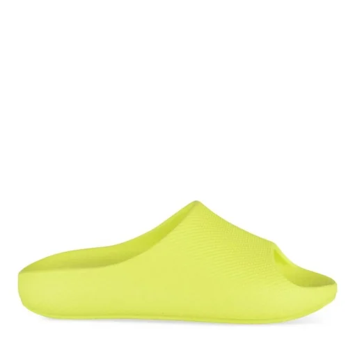 Claquettes JAUNE Femme Motif Uni A Enfiler