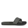 Claquettes NOIR Femme Motif Uni A Enfiler