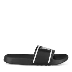 Claquettes NOIR Femme Motif Uni A Enfiler
