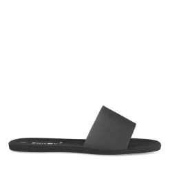 Claquettes NOIR Femme Motif Uni A Enfiler