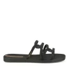 Claquettes NOIR Femme Motif Uni A Enfiler