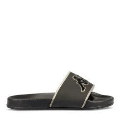 Claquettes NOIR Femme Motif Uni A Enfiler