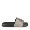 Claquettes NOIR Femme Motif Paillettes A Enfiler