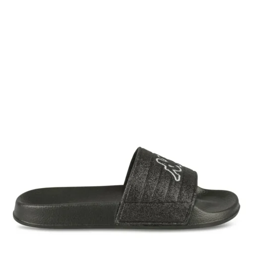 Claquettes NOIR Femme Motif Paillettes A Enfiler