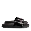 Claquettes NOIR Femme Motif Uni A Enfiler