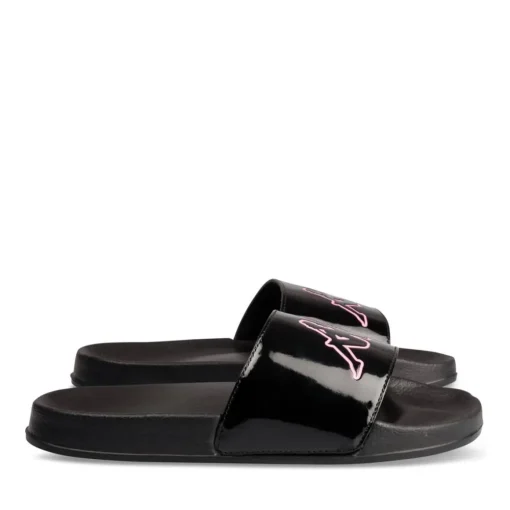 Claquettes NOIR Femme Motif Uni A Enfiler