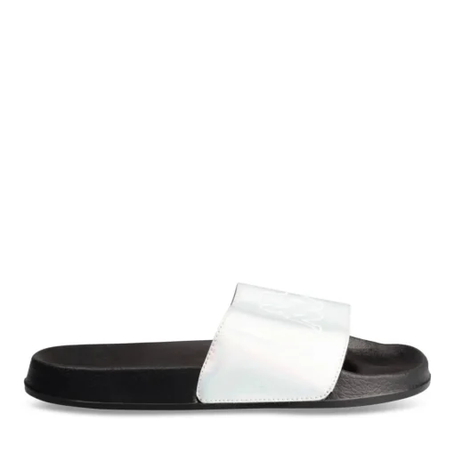 Claquettes NOIR Femme Motif Uni A Enfiler