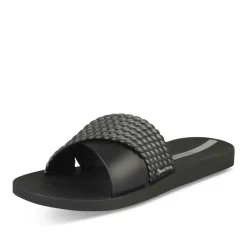 Claquettes NOIR Femme Motif Uni A Enfiler