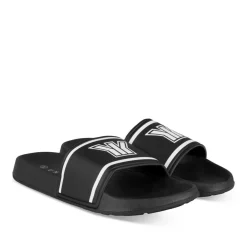 Claquettes NOIR Femme Motif Uni A Enfiler