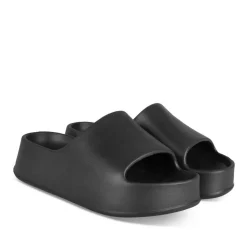 Claquettes NOIR Femme Motif Uni A Enfiler