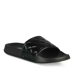 Claquettes NOIR Femme Motif Uni A Enfiler