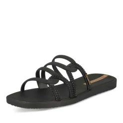 Claquettes NOIR Femme Motif Uni A Enfiler