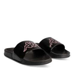 Claquettes NOIR Femme Motif Uni A Enfiler