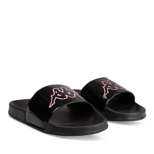 Claquettes NOIR Femme Motif Uni A Enfiler
