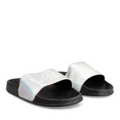 Claquettes NOIR Femme Motif Uni A Enfiler