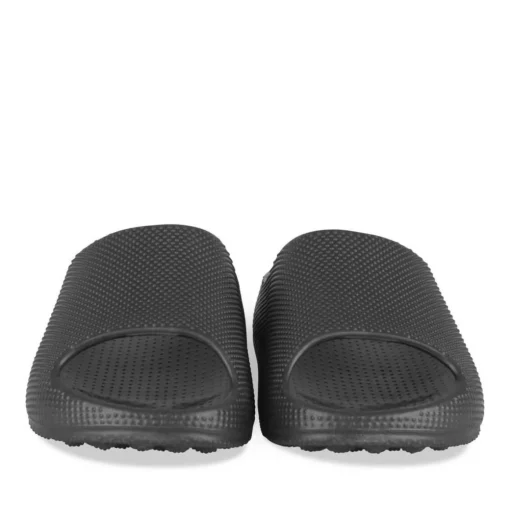 Claquettes NOIR Femme Motif Uni A Enfiler