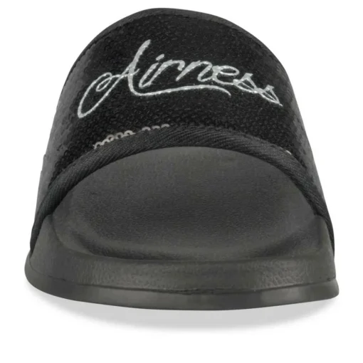 Claquettes NOIR Femme Motif Uni A Enfiler