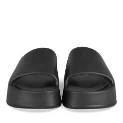 Claquettes NOIR Femme Motif Uni A Enfiler