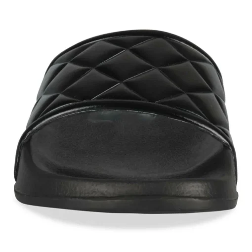 Claquettes NOIR Femme Motif Uni A Enfiler