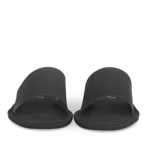 Claquettes NOIR Femme Motif Uni A Enfiler