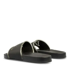 Claquettes NOIR Femme Motif Uni A Enfiler