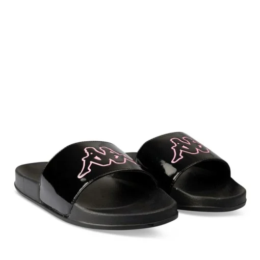 Claquettes NOIR Femme Motif Uni A Enfiler