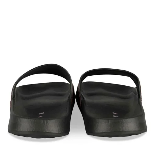 Claquettes NOIR Femme Motif Uni A Enfiler