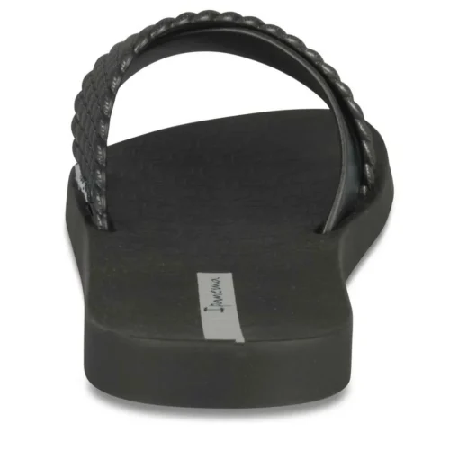Claquettes NOIR Femme Motif Uni A Enfiler