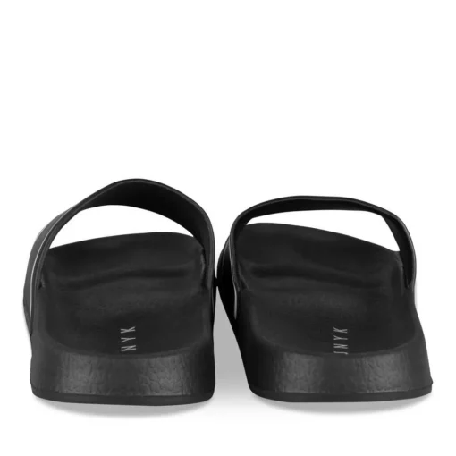 Claquettes NOIR Femme Motif Uni A Enfiler
