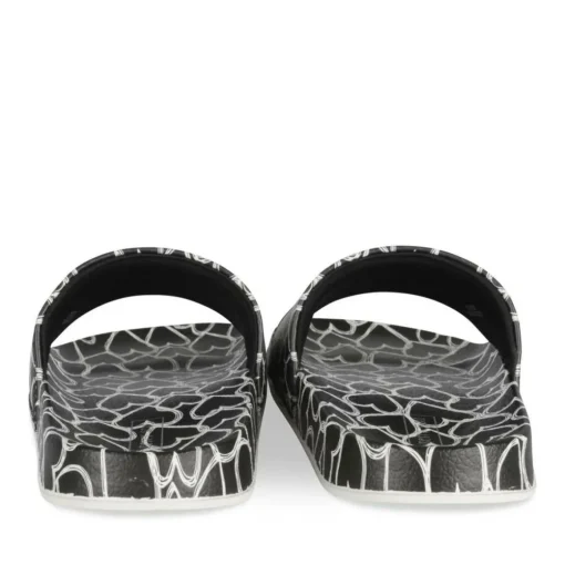 Claquettes NOIR Femme Motif Coeurs A Enfiler