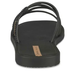 Claquettes NOIR Femme Motif Uni A Enfiler