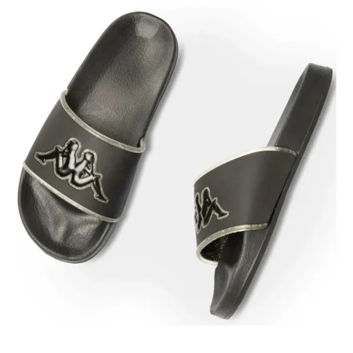 Claquettes NOIR Femme Motif Uni A Enfiler