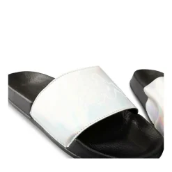 Claquettes NOIR Femme Motif Uni A Enfiler