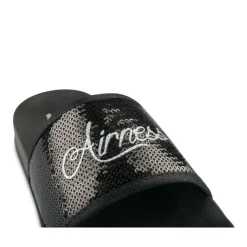 Claquettes NOIR Femme Motif Uni A Enfiler