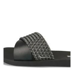 Claquettes NOIR Femme Motif Uni A Enfiler