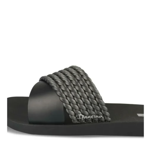 Claquettes NOIR Femme Motif Uni A Enfiler