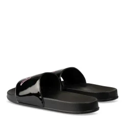 Claquettes NOIR Femme Motif Uni A Enfiler